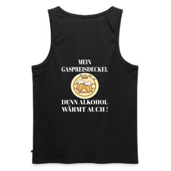 Party Spruch Bier, Bierdeckel, Mein Gaspreisdeckel - Männer Premium Bio Tank Top - Schwarz - Hinten - AI Model Male 178 light (178cm)