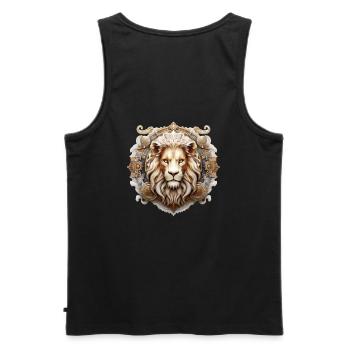 astro Horoscope d’anniversaire signe du zodiaque Lion - Débardeur bio Premium Homme - noir - Dos - AI Model Male 178 light (178cm)