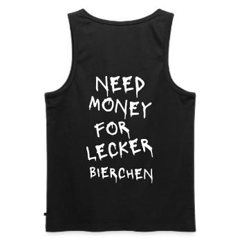Für Bierfreunde X Need Money For Lecker Bierchen - Männer Premium Bio Tank Top - Schwarz - Hinten - AI Model Male 178 light (178cm)