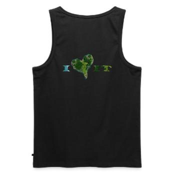 i Love it Island - Männer Premium Bio Tank Top - Schwarz - Hinten - AI Model Male 178 light (178cm)