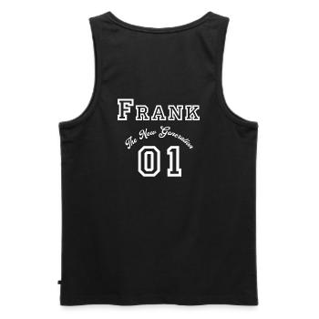 First name Frank - white - Men's Premium Organic Tank Top - black - Back - AI Model Male 178 light (178cm)