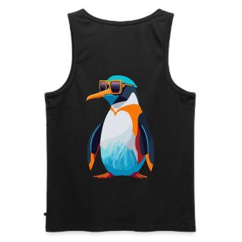 Pinguin-Revolution - Männer Premium Bio Tank Top - Schwarz - Hinten - AI Model Male 178 light (178cm)