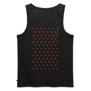 Herzen Herz Gefühl Liebe - Männer Premium Bio Tank Top - Schwarz - Hinten - AI Model Male 178 light (178cm)