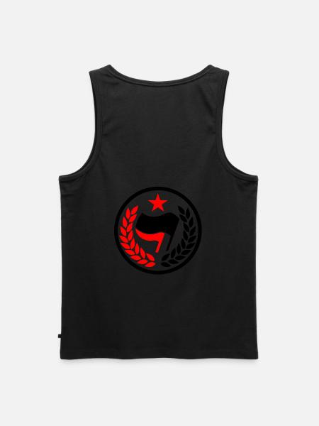 ANTIFA FLAG RED STAR COMMUNIST ANTIFASCHIST - Ekologisk premium tanktopp herr - svart