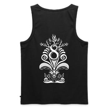 Kurbits V8 No:2 - white - Men's Premium Organic Tank Top - black - Back - AI Model Male 178 light (178cm)