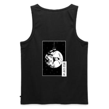 Yuki onna from Takigawa - Men's Premium Organic Tank Top - black - Back - AI Model Male 178 light (178cm)