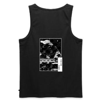 Yokai de la forêt Kiso - Débardeur bio Premium Homme - noir - Dos - AI Model Male 178 light (178cm)