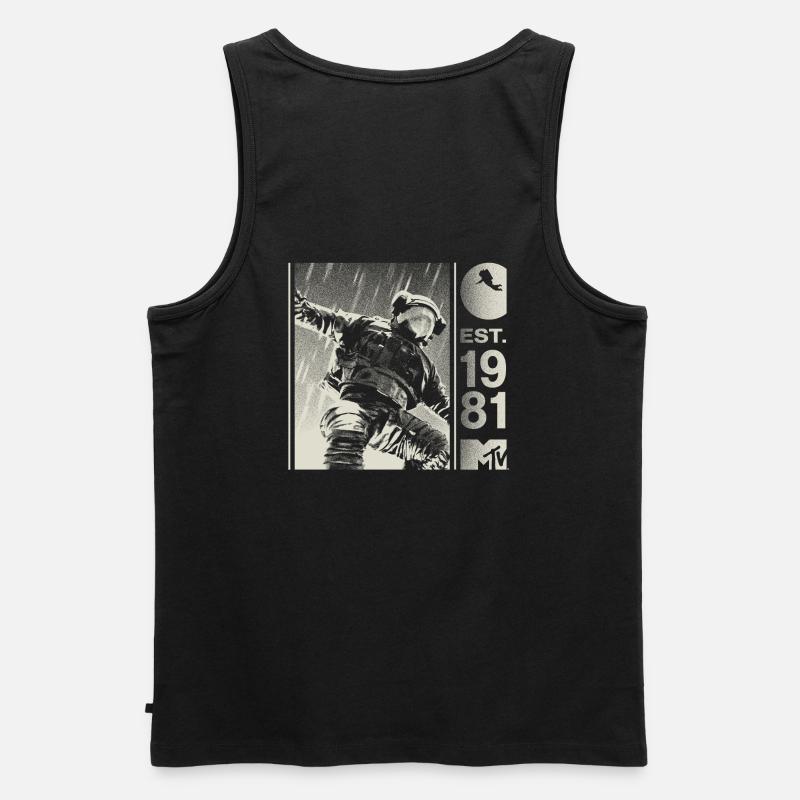 MTV Astronaut Est. 1981 Cool Impression Du Dos - Débardeur bio Premium Homme - noir