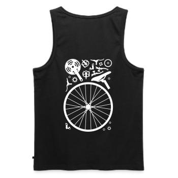 bike parts - Men's Premium Organic Tank Top - black - Back - AI Model Male 178 light (178cm)