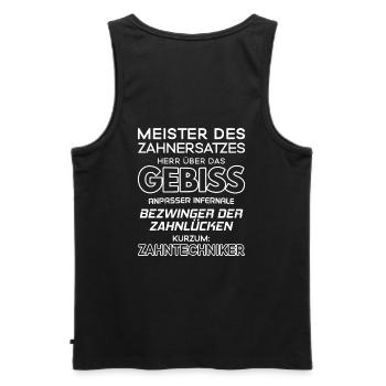 Zahntechniker/Zahntechnikerin/Zahntechnik/Zähne - Männer Premium Bio Tank Top - Schwarz - Hinten - AI Model Male 178 light (178cm)