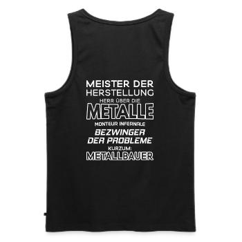Metallbauer/Metallbau/Schlosser/Schmied/Handwerk - Männer Premium Bio Tank Top - Schwarz - Hinten - AI Model Male 178 light (178cm)