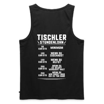 Tischler/Tischlerei/Schreiner/Schreinerei/Lohn - Männer Premium Bio Tank Top - Schwarz - Hinten - AI Model Male 178 light (178cm)
