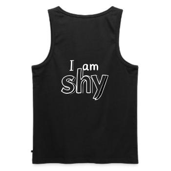 I am shy - Débardeur bio Premium Homme - noir - Dos - AI Model Male 178 light (178cm)