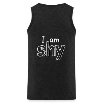 I am shy - Débardeur bio Premium Homme - charbon - Dos - Alexander (188cm)