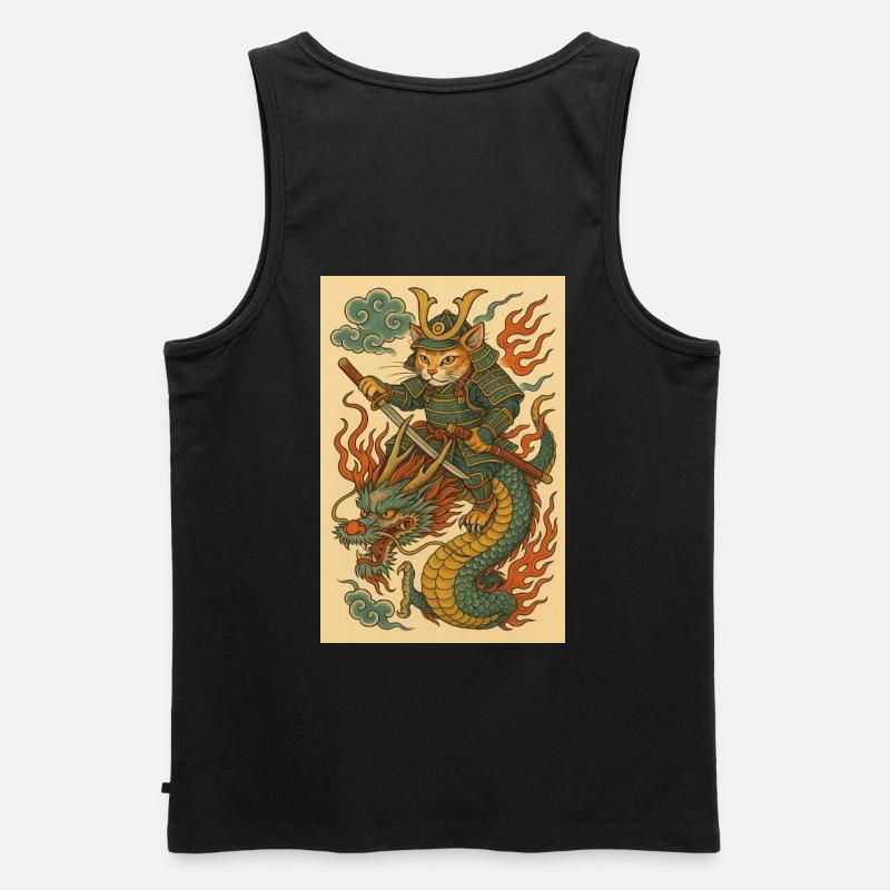 Geist eines Kriegers im Drachenkampf - Männer Premium Bio Tank Top - Schwarz