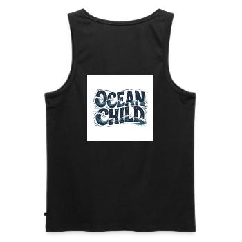 Ocean Child Wave Art - Men's Premium Organic Tank Top - black - Back - AI Model Male 178 light (178cm)