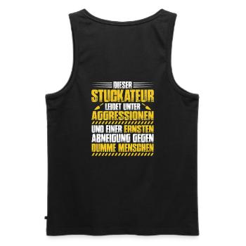 Stuckateur Gipser Stukkateur Verputzer Geschenk - Männer Premium Bio Tank Top - Schwarz - Hinten - AI Model Male 178 light (178cm)