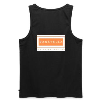 Baustelle - Baustelle - Bauarbeiter - Männer Premium Bio Tank Top - Schwarz - Hinten - AI Model Male 178 light (178cm)