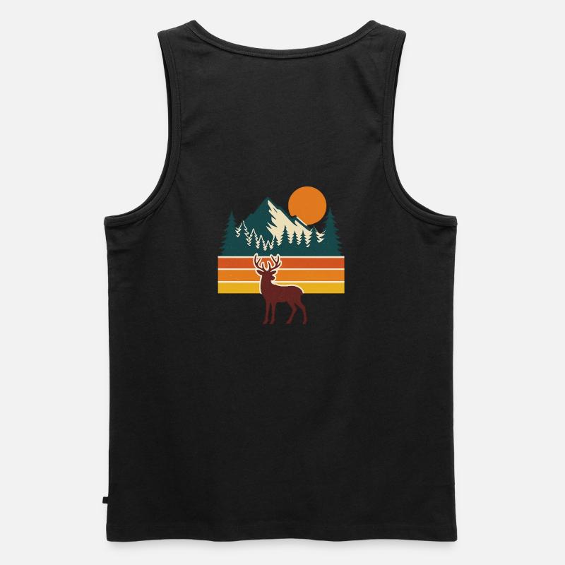 Sunset Trails – Retro Nature Flow - Männer Premium Bio Tank Top - Schwarz