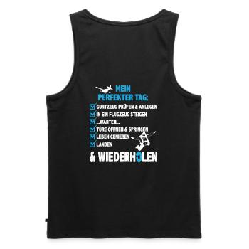 Fallschirmspringen/Fallschirmspringer/Fallschirm - Männer Premium Bio Tank Top - Schwarz - Hinten - AI Model Male 178 light (178cm)