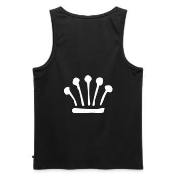 Ornament 4 - Vectorgraphic white - Men's Premium Organic Tank Top - black - Back - AI Model Male 178 light (178cm)
