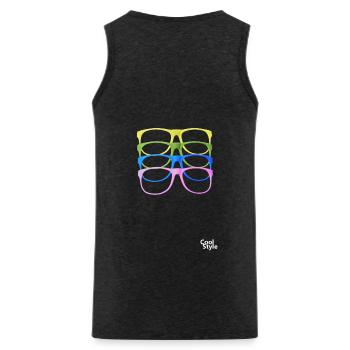 Bunte Brillen - Männer Premium Bio Tank Top - Anthrazit - Hinten - Alexander (188cm)