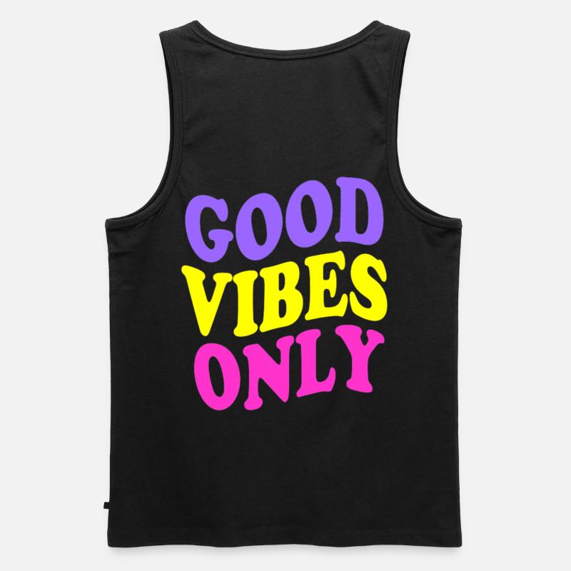 Good Vibes only - Männer Premium Bio Tank Top - Schwarz