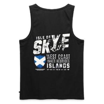 Isle of Skye Scottish Islands - Men's Premium Organic Tank Top - black - Back - AI Model Male 178 light (178cm)