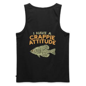 FISHING: Crappie attitude - Men's Premium Organic Tank Top - black - Back - AI Model Male 178 light (178cm)