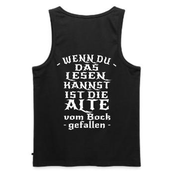 Wenn Du das lesen kannst ist die Alte vom Motorrad - Männer Premium Bio Tank Top - Schwarz - Hinten - AI Model Male 178 light (178cm)