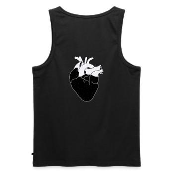 Galaktisches Herz - Männer Premium Bio Tank Top - Schwarz - Hinten - AI Model Male 178 light (178cm)