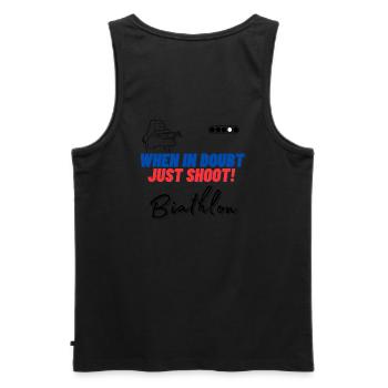 When in doubt just shoot! - Männer Premium Bio Tank Top - Schwarz - Hinten - AI Model Male 178 light (178cm)