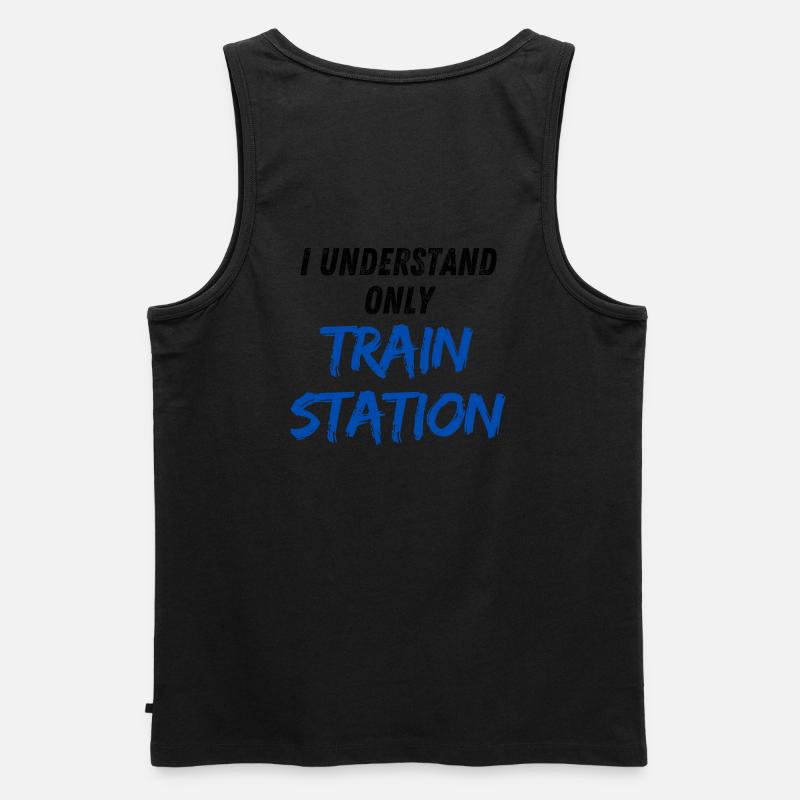 I understand only Train Station - Männer Premium Bio Tank Top - undefined