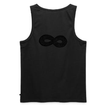 sketch infinity heart design | original by. MMJ49 - Men's Premium Organic Tank Top - black - Back - AI Model Male 178 light (178cm)