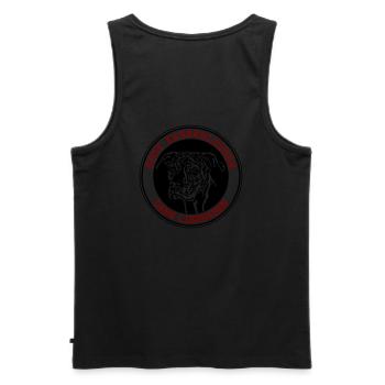 Erst kennenlernen, dann Liebhaben! Uschi Edition B - Männer Premium Bio Tank Top - Schwarz - Hinten - AI Model Male 178 light (178cm)