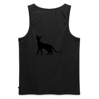 Siam Katze - Männer Premium Bio Tank Top - Schwarz - Hinten - AI Model Male 178 light (178cm)