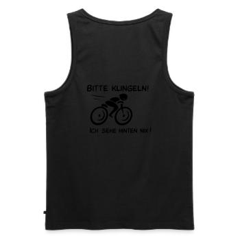 Bitte klingeln! Radfahrer-Hund - Männer Premium Bio Tank Top - Schwarz - Hinten - AI Model Male 178 light (178cm)