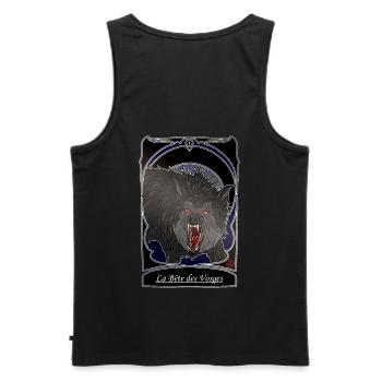 La Bete des Vosges - folklore Vosges - Männer Premium Bio Tank Top - Schwarz - Hinten - AI Model Male 178 light (178cm)