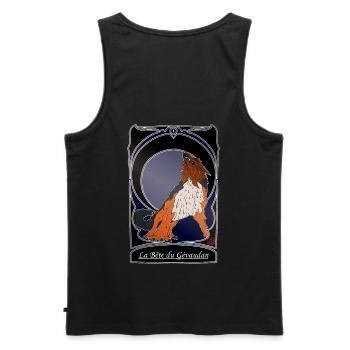 La Bete du Gevaudan - folklore Lozere Ardeche - Männer Premium Bio Tank Top - Schwarz - Hinten - AI Model Male 178 light (178cm)