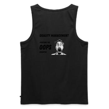 Gestion de la qualité - Lutter contre le compteur Oups - Débardeur bio Premium Homme - noir - Dos - AI Model Male 178 light (178cm)