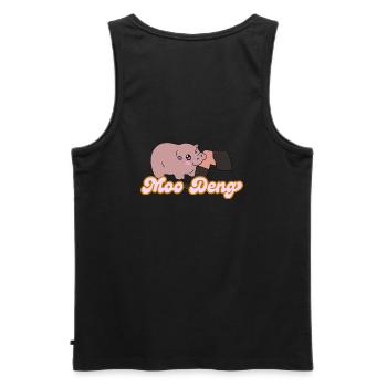 Moo Deng - Men's Premium Organic Tank Top - black - Back - AI Model Male 178 light (178cm)