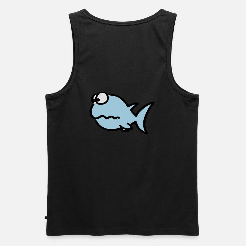 Puzzled fish - Männer Premium Bio Tank Top - Schwarz