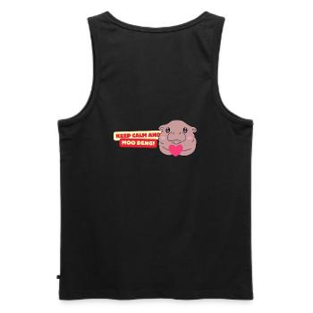 Moo Deng Loves You - Männer Premium Bio Tank Top - Schwarz - Hinten - AI Model Male 178 light (178cm)