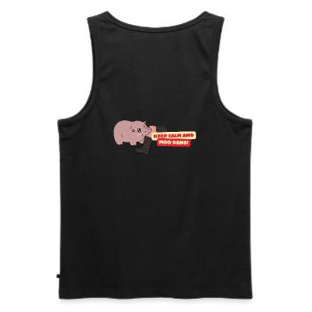 Moo Deng Attack! - Männer Premium Bio Tank Top - Schwarz - Hinten - AI Model Male 178 light (178cm)