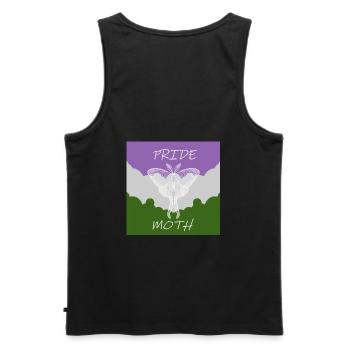 PAPILLON DE LA FIERTÉ GENDERQUEER - Débardeur bio Premium Homme - noir - Dos - AI Model Male 178 light (178cm)