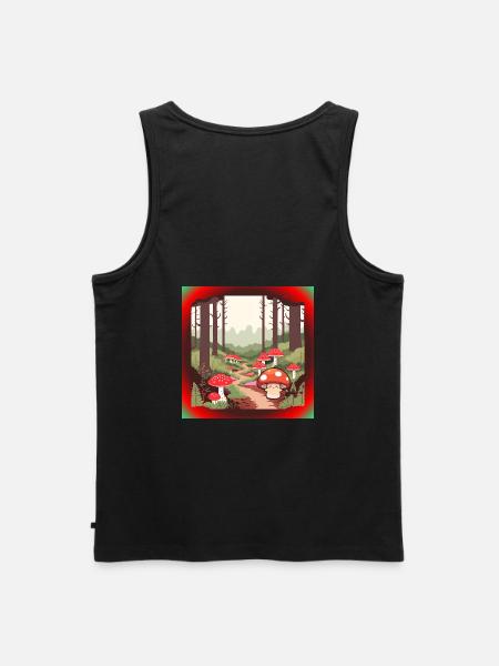 Mushrooms in the forest - Men's Premium Organic Tank Top - black