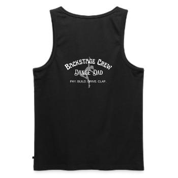 Dance Dad, Backstage Crew, Papa zahlt. Tanzen - Männer Premium Bio Tank Top - Schwarz - Hinten - AI Model Male 178 light (178cm)