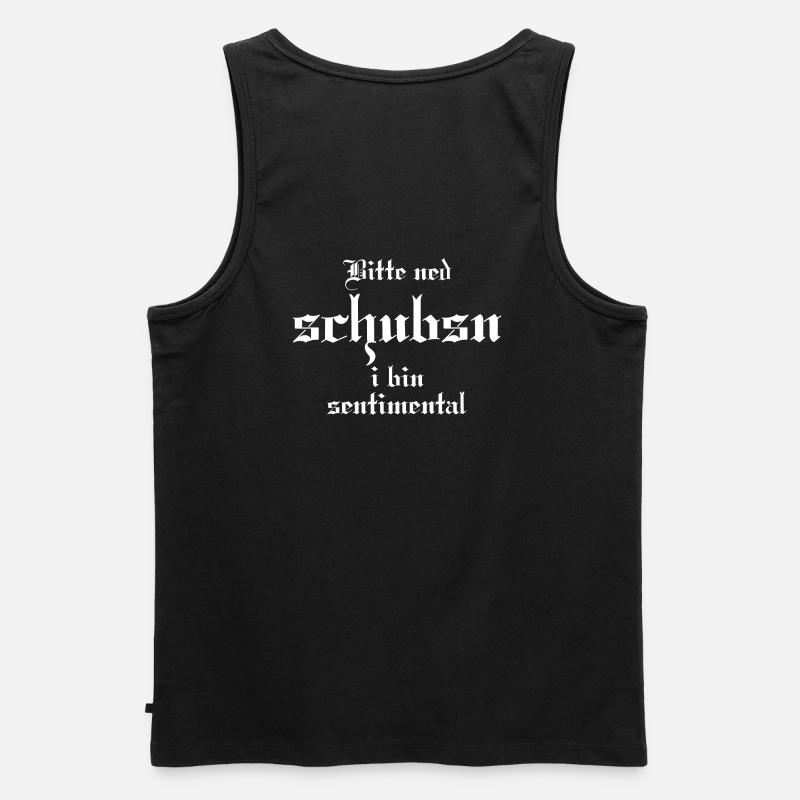 Bitte ned schubsn - Männer Premium Bio Tank Top - Schwarz