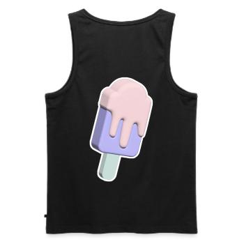 Eis dreidimensional, Pop-Art - Männer Premium Bio Tank Top - Schwarz - Hinten - AI Model Male 178 light (178cm)