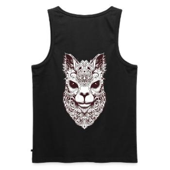 Masque de chat fascinant au design tribal - Débardeur bio Premium Homme - noir - Dos - AI Model Male 178 light (178cm)
